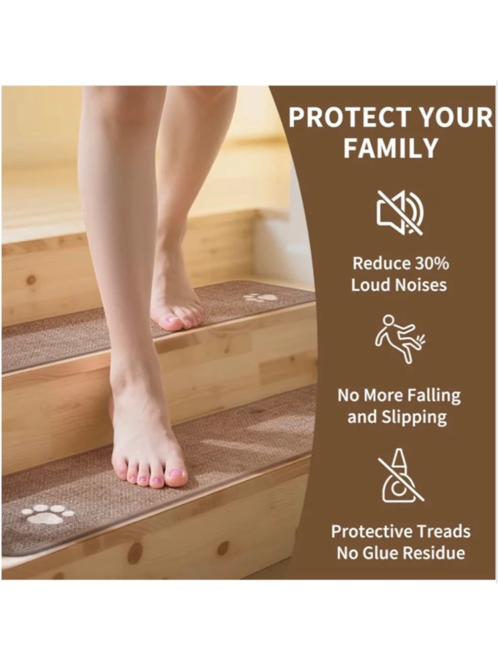 NEW Stair Treads Non Slip Indoor 15PCS Rubber Backing Stair Runner Rugs